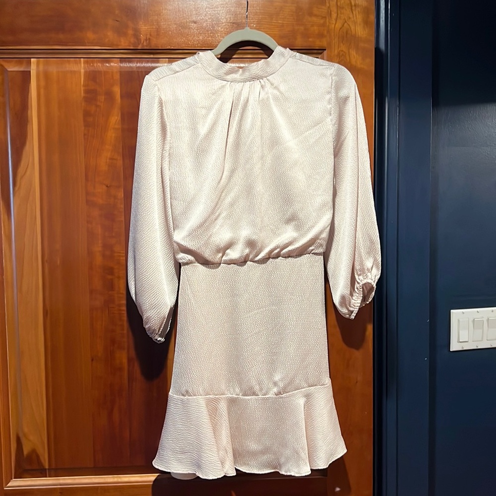 Vici collection Textured Satin Dress - Champagne - Medium